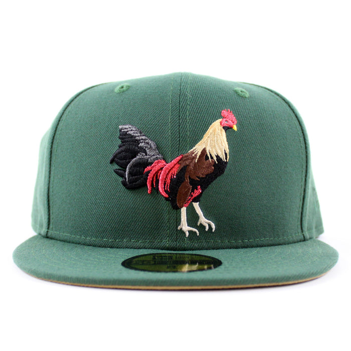 ROOSTER New Era 59Fifty Fitted Hat (Pine Green Khaki Under Brim)