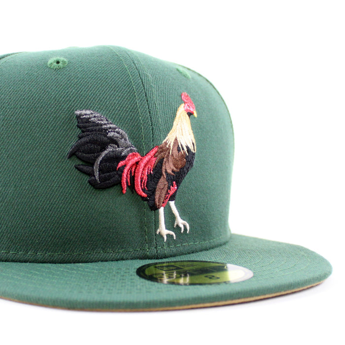 ROOSTER New Era 59Fifty Fitted Hat (Pine Green Khaki Under Brim)