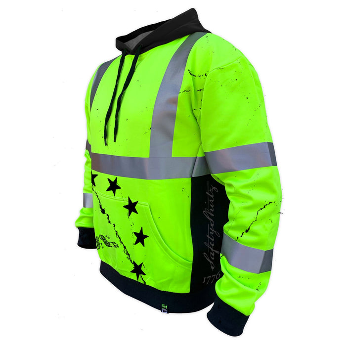 SafetyShirtz Men's SS360º 1776 Class 3 Hi-Vis Safety Hoodie Sweatshirts & Hoodies SafetyShirtz Florescent Yellow 2XL Reg