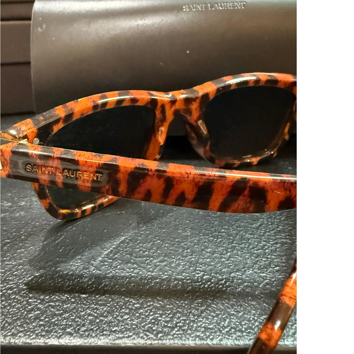 Saint Laurent Animal Print Sunglasses with case* 50|22|140*Orange & Black