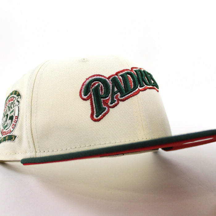 San Diego Padres 25th Anniversary New Era 59Fifty Fitted Hat (Chrome White Green Red Under Brim)