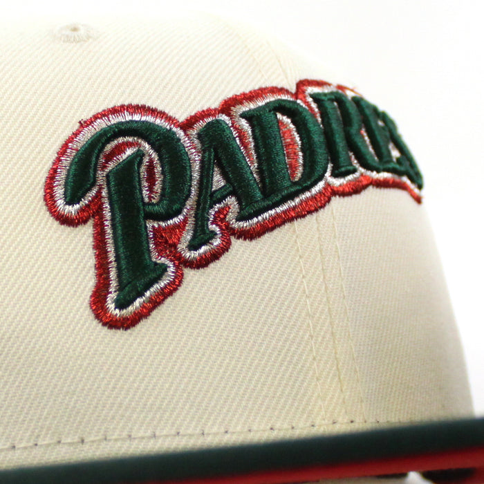 San Diego Padres 25th Anniversary New Era 59Fifty Fitted Hat (Chrome White Green Red Under Brim)