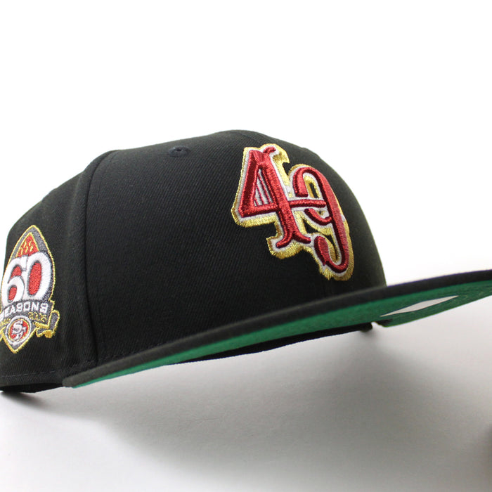 San Francisco 49ers 60th Anniversary New Era 59Fifty Fitted Hat (Black Green Under Brim)