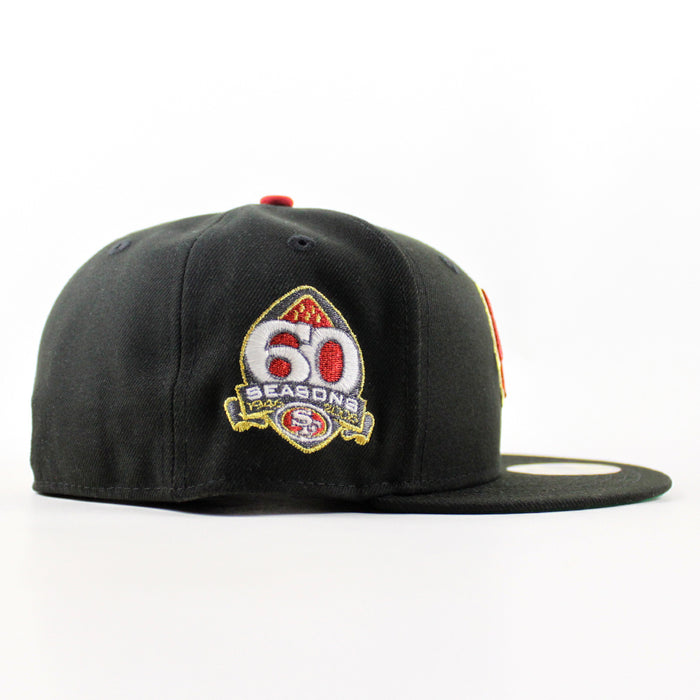 San Francisco 49ers 60th Anniversary New Era 59Fifty Fitted Hat (Black Green Under Brim)