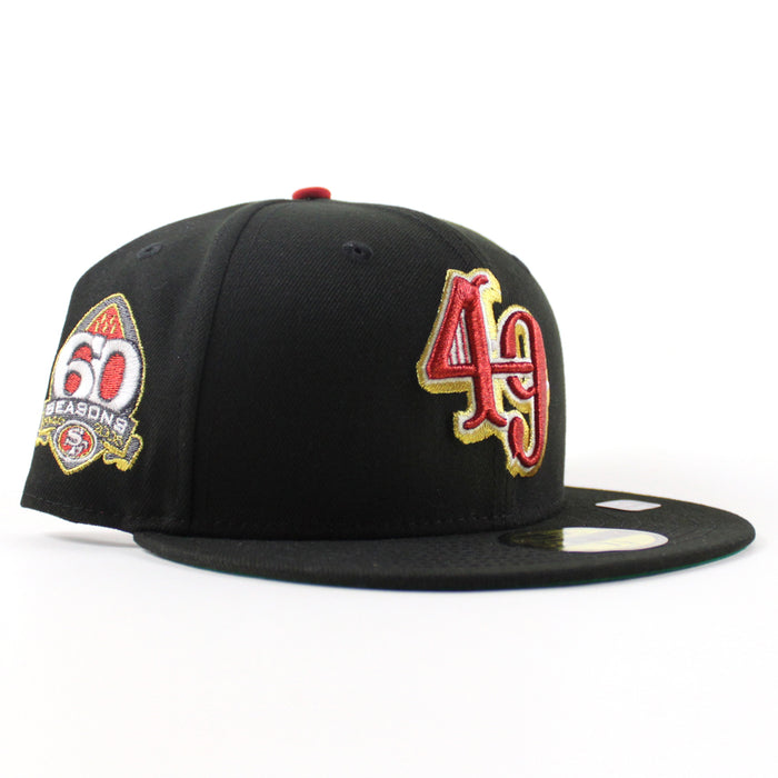 San Francisco 49ers 60th Anniversary New Era 59Fifty Fitted Hat (Black Green Under Brim)