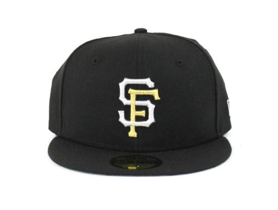 San Francisco Giants 59FIFTY NEW ERA FITTED HATS (BLACK M GOLD M SILVER Gray Under Brim Street Fam)