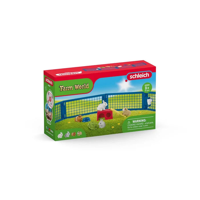 Schleich Farm World Rabbit & Guinea Pig Hutch 14 Pce