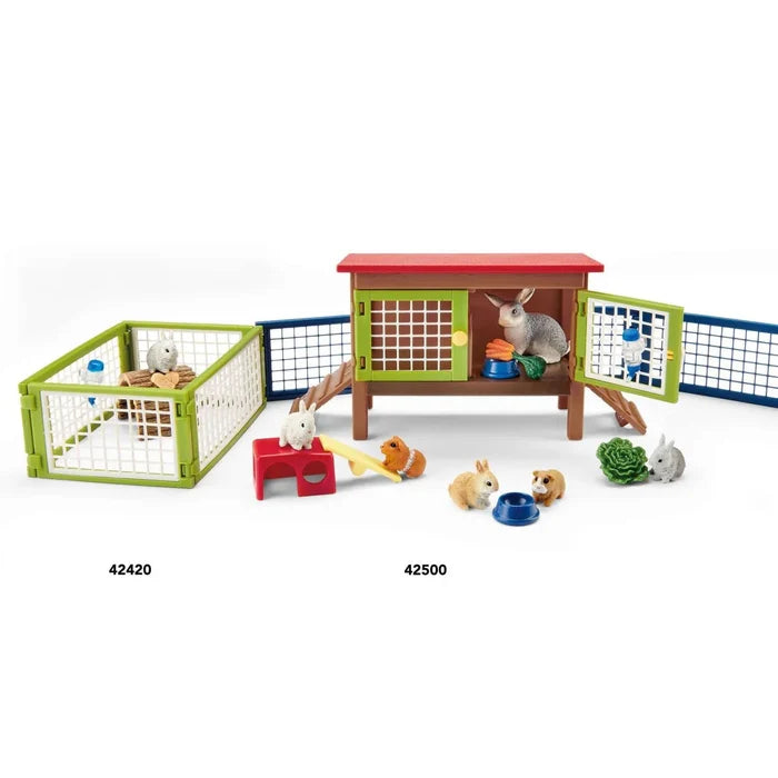 Schleich Farm World Rabbit & Guinea Pig Hutch 14 Pce