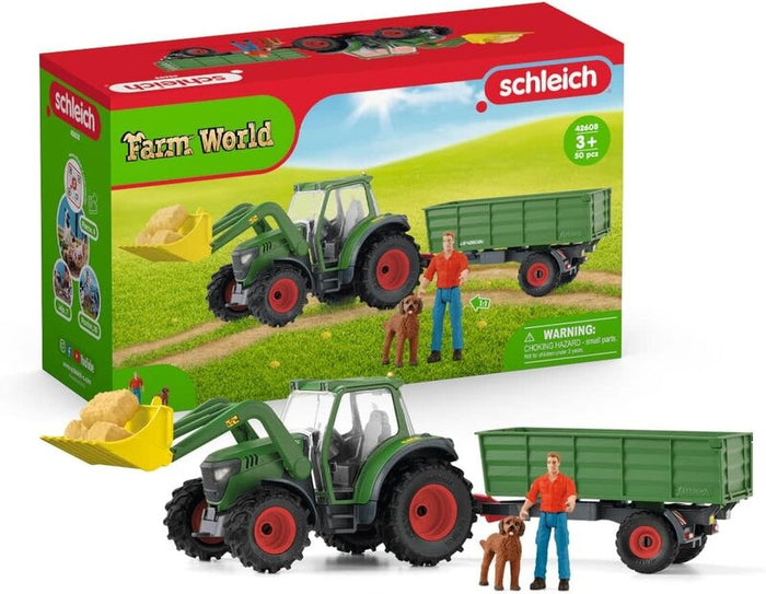 Schleich Farm World Tractor w/ Trailer Kit 50 Pce