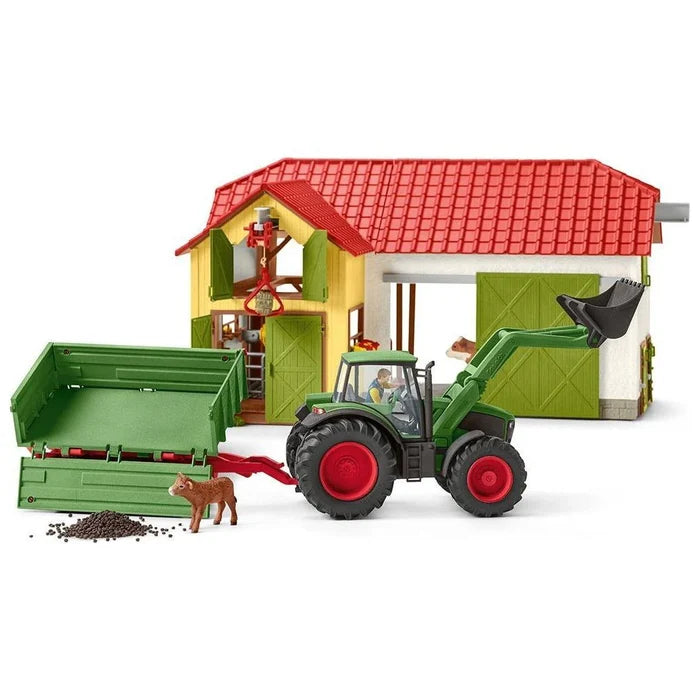 Schleich Farm World Tractor w/ Trailer Kit 50 Pce
