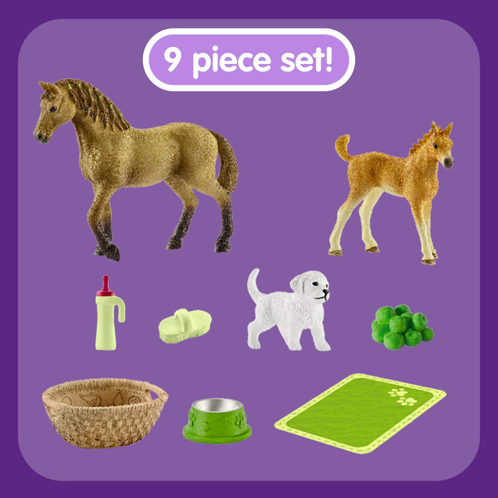 Schleich Horse Club Caring For Baby Animals Set 9 Pce