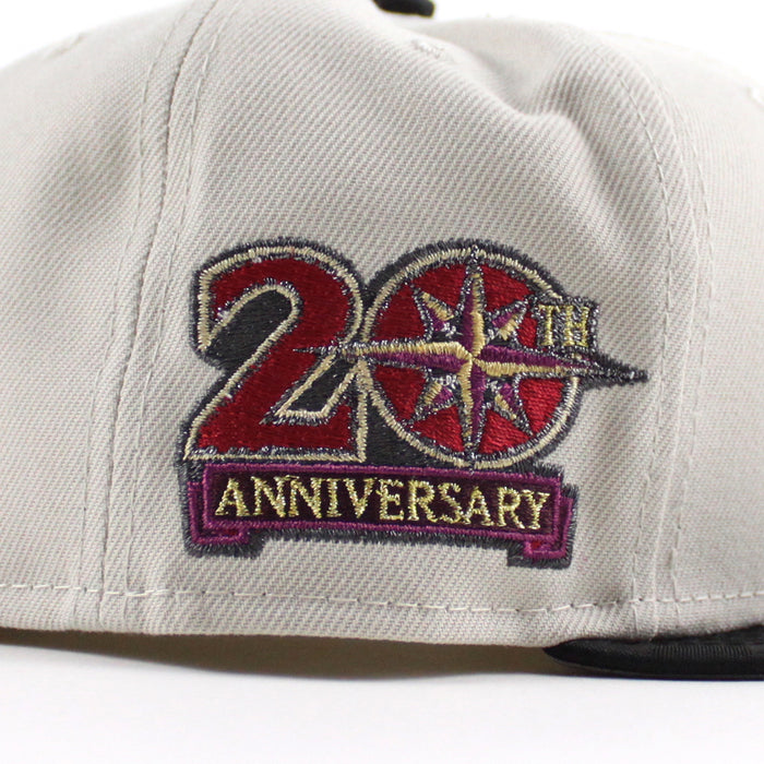Seattle Mariners 20TH ANNIVERSARY New Era 59Fifty Fitted Hat (Stone Black Camo Gray Under Brim)