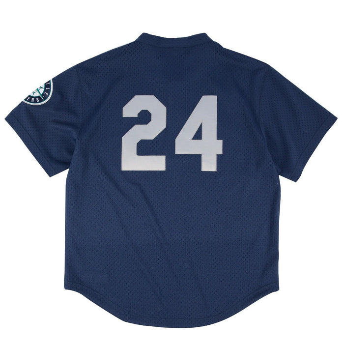 Seattle Mariners #24 Ken Griffey Jr. Mitchell and Ness 1995 Authentic Mesh BP Jersey