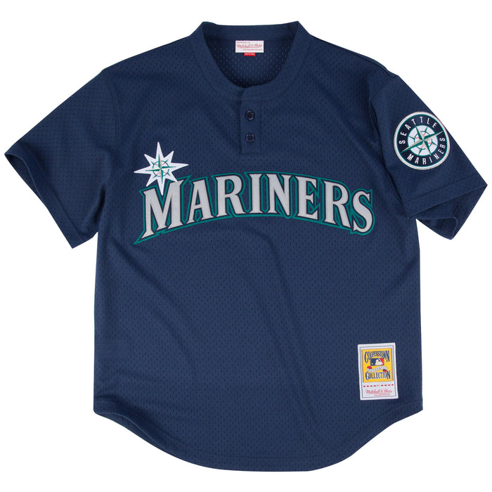 Seattle Mariners #24 Ken Griffey Jr. Mitchell and Ness 1995 Authentic Mesh BP Jersey