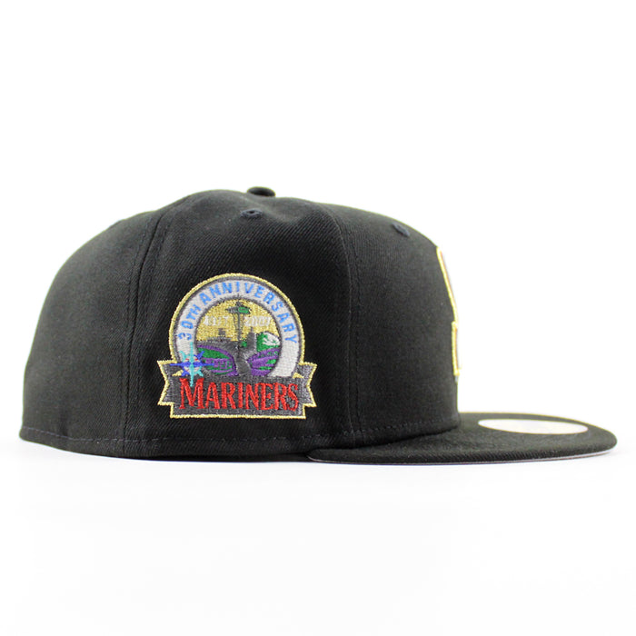 Seattle Mariners 30TH Anniversary New Era 59Fifty Fitted Hat (Black Gray Under Brim)
