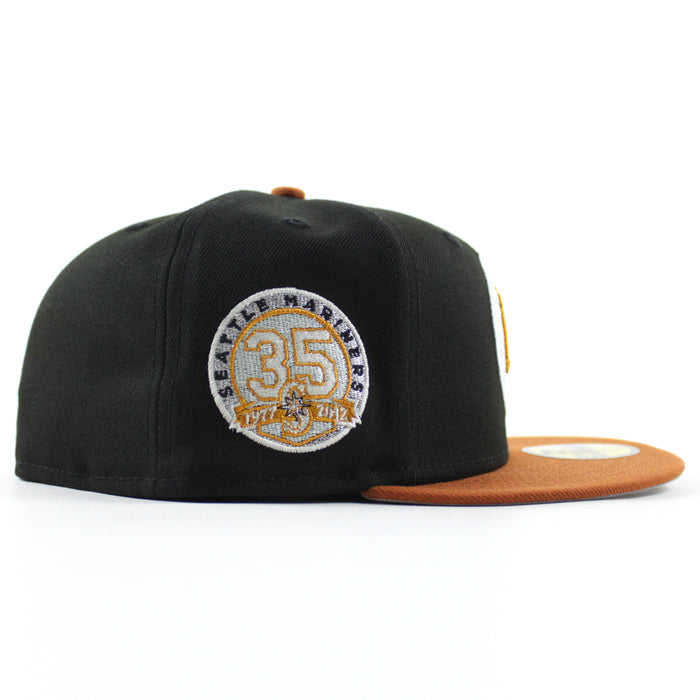 Seattle Mariners 35TH Anniversary New Era 59Fifty Fitted Hat (Black Rust Orange Gray Under Brim)