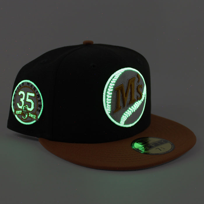 Seattle Mariners 35TH Anniversary New Era 59Fifty Fitted Hat (Black Rust Orange Gray Under Brim)