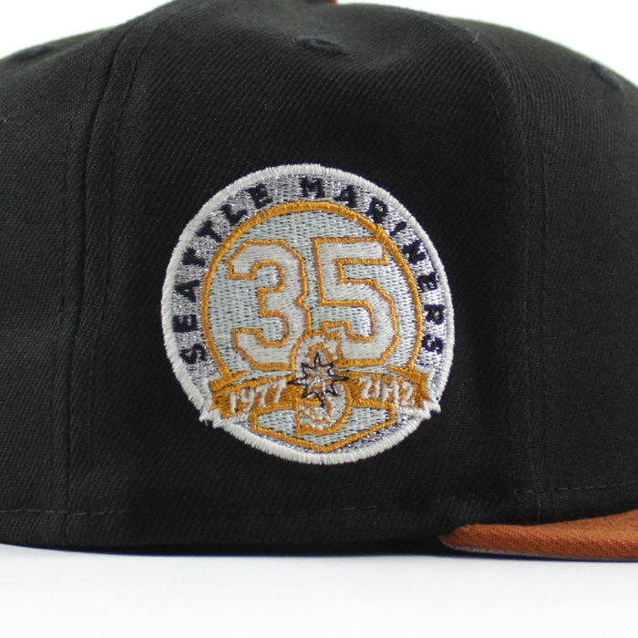 Seattle Mariners 35TH Anniversary New Era 59Fifty Fitted Hat (Black Rust Orange Gray Under Brim)