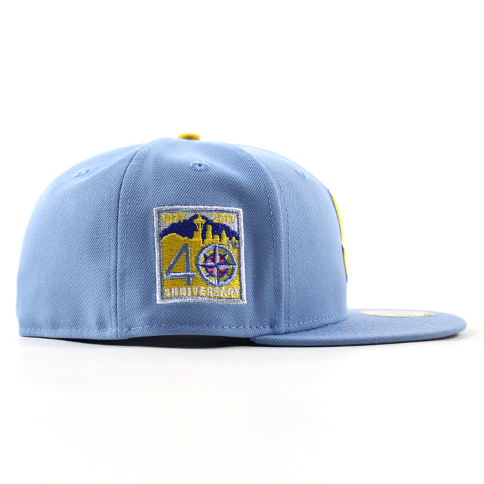 Seattle Mariners 40th Anniversary New Era 59Fifty Fitted Hat (Sky Blue Gray Under Brim)