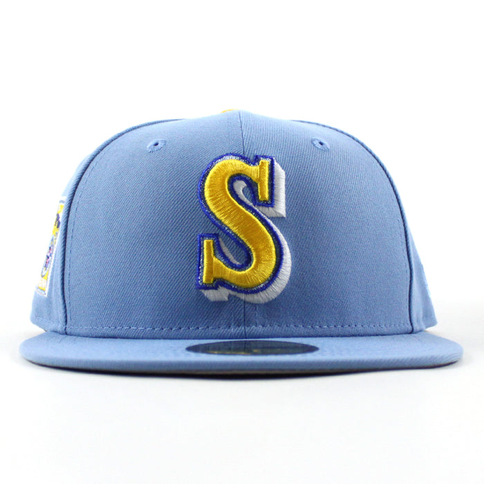 Seattle Mariners 40th Anniversary New Era 59Fifty Fitted Hat (Sky Blue Gray Under Brim)