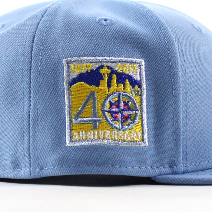 Seattle Mariners 40th Anniversary New Era 59Fifty Fitted Hat (Sky Blue Gray Under Brim)