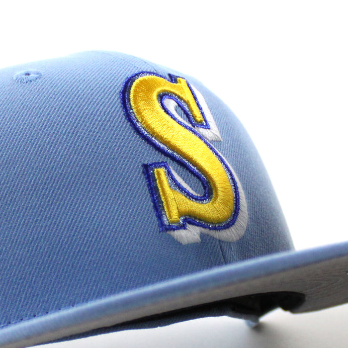 Seattle Mariners 40th Anniversary New Era 59Fifty Fitted Hat (Sky Blue Gray Under Brim)
