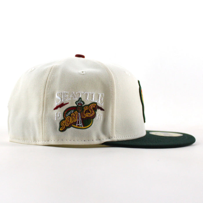Seattle Super Sonics 1967 All Star Game New Era 59FIFTY Fitted Hat (Chrome White Dark Green Gray Under Brim)
