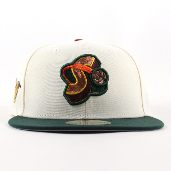 Seattle Super Sonics 1967 All Star Game New Era 59FIFTY Fitted Hat (Chrome White Dark Green Gray Under Brim)