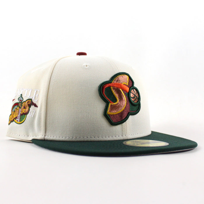 Seattle Super Sonics 1967 All Star Game New Era 59FIFTY Fitted Hat (Chrome White Dark Green Gray Under Brim)