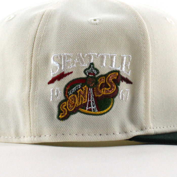 Seattle Super Sonics 1967 All Star Game New Era 59FIFTY Fitted Hat (Chrome White Dark Green Gray Under Brim)