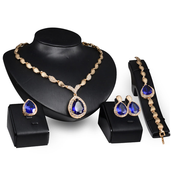 SET143 - Luxury Blue Wedding Jewelry Set