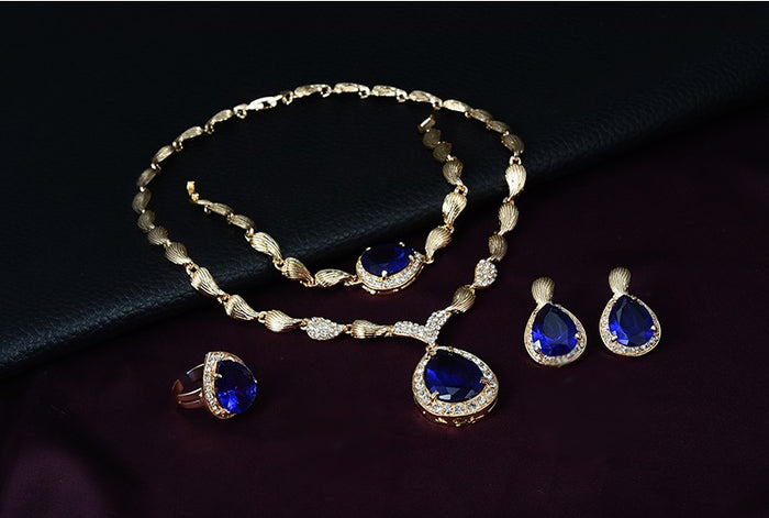 SET143 - Luxury Blue Wedding Jewelry Set