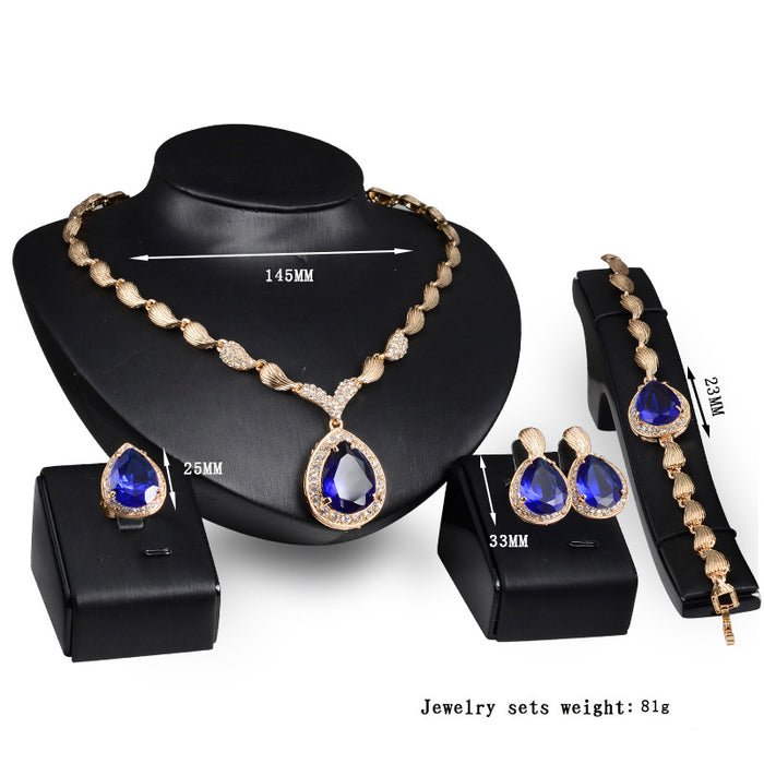 SET143 - Luxury Blue Wedding Jewelry Set