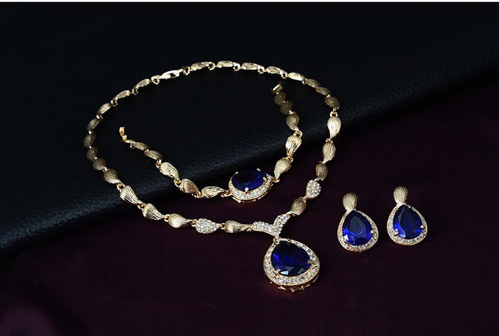 SET143 - Luxury Blue Wedding Jewelry Set