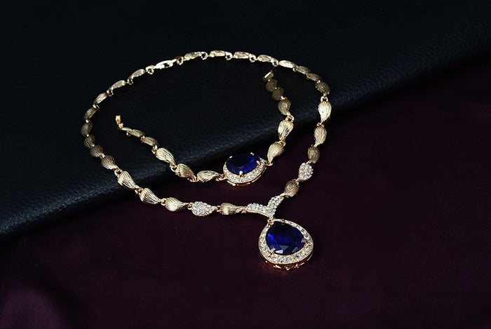 SET143 - Luxury Blue Wedding Jewelry Set