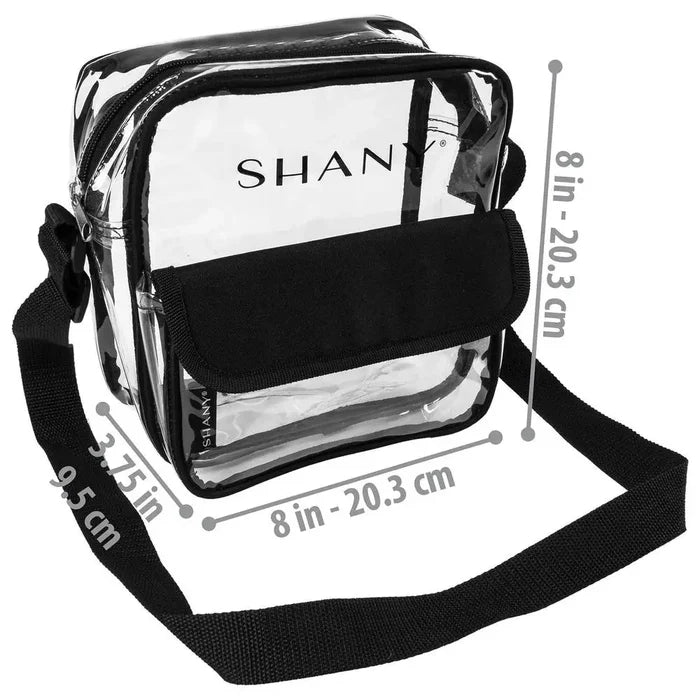 SHANY Clear All-Purpose Cross Body Messenger Bag, 8"x 8" x 4"