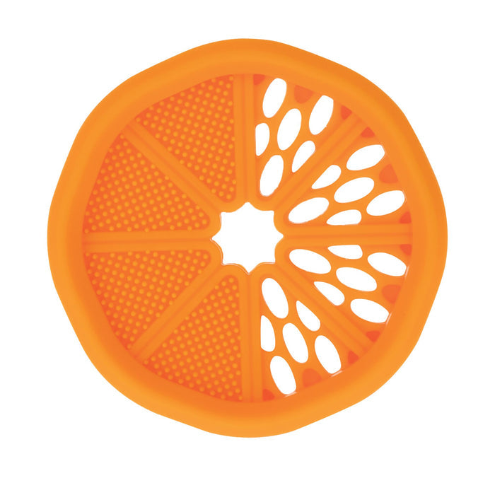 The Nuby Silicone Mini Teethers (2 Pack) in fun orange and pineapple shapes offer baby teething relief with citrus-inspired designs and varied textures, making them perfect for soothing little gums.