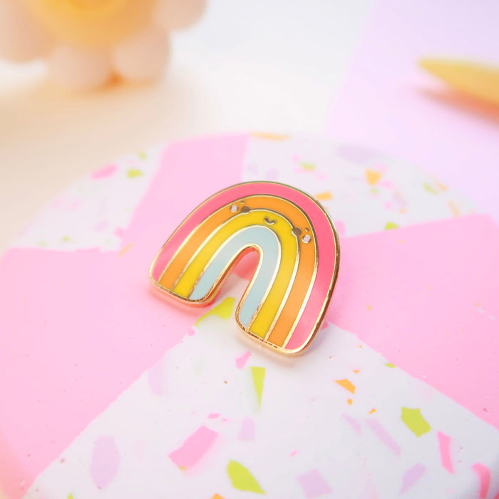 Smiley Rainbow Enamel Pin