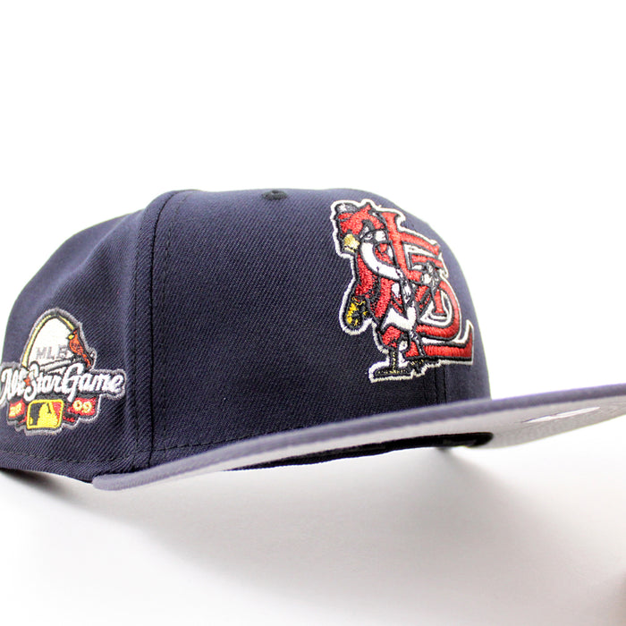 St. Louis Cardinals All Star Game 2009 New Era 59Fifty Fitted Hat (Navy Dark Gray Gray Under Brim)