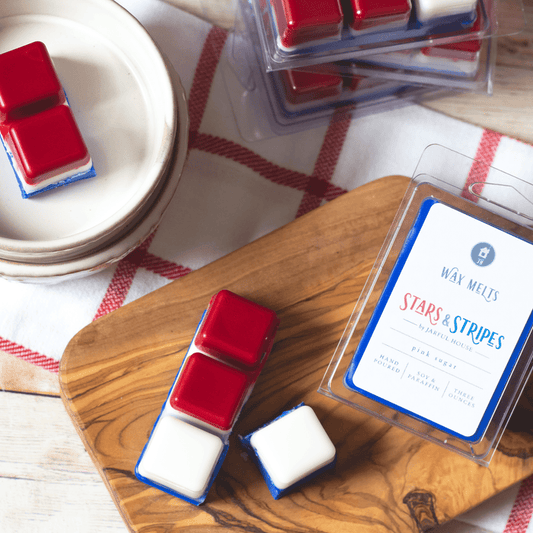 Stars & Stripes Wax Melts - Pink Sugar Clamshell Melt Tarts - Jarful House