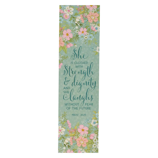 Strength & Dignity Teal Teacher Bookmark Set of 10 - Prov 31:25