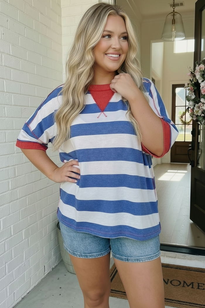 Stripe Patriotic Mix Top