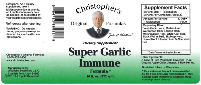 Super Garlic Immune Formula - Christopher's Herb Shop