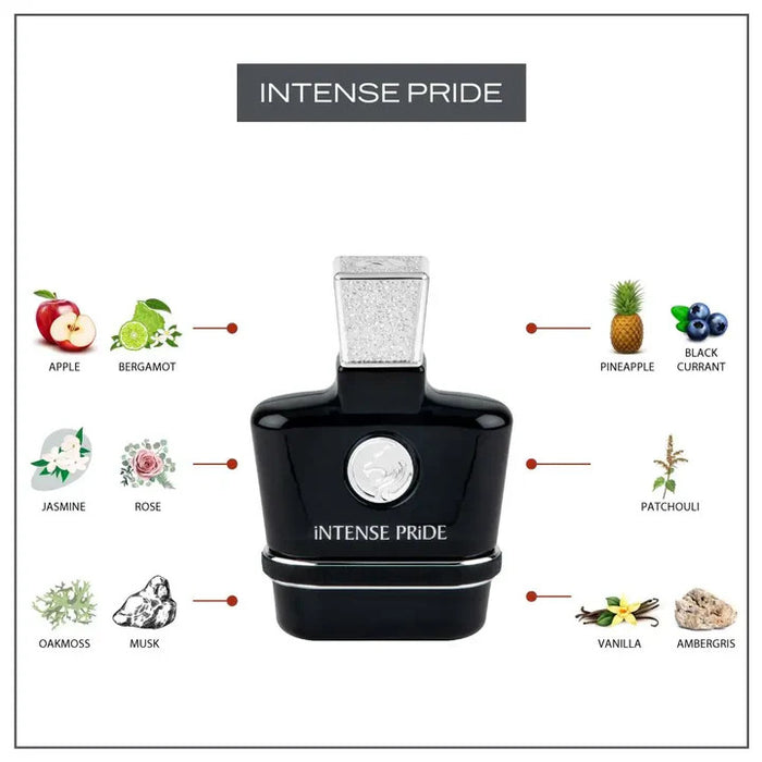 Swiss Arabian Intense Pride Eau De Parfum For Men - 100 ML - box and bottle packaging