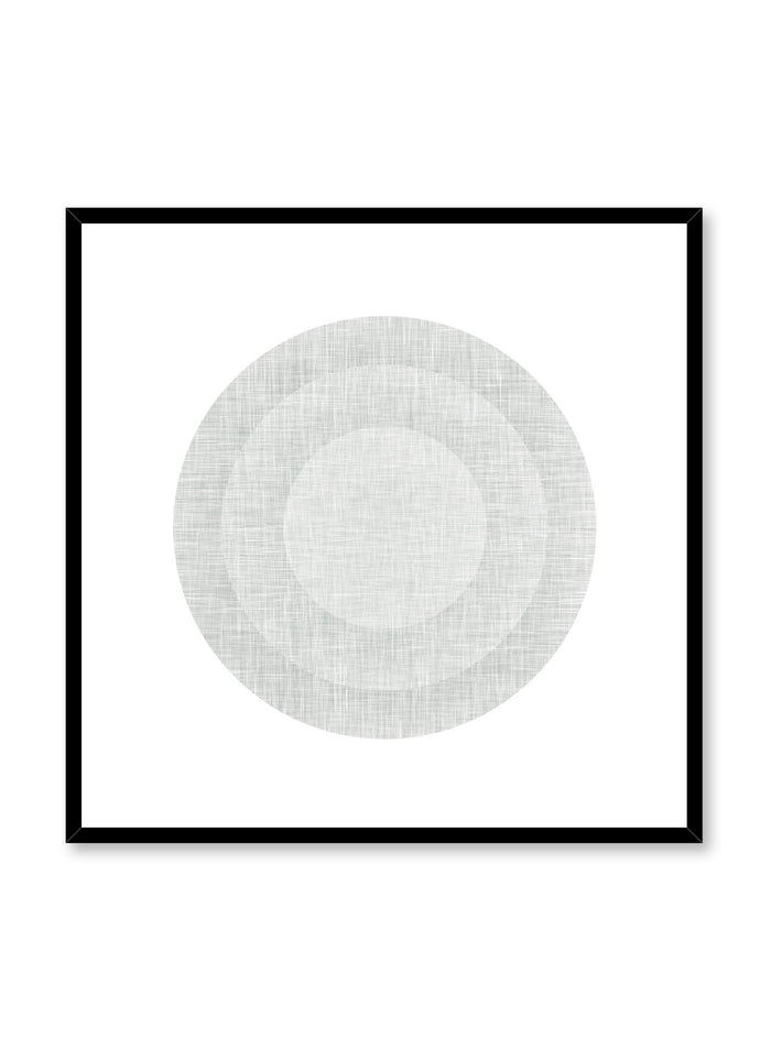 Minimalist design square poster by Opposite Wall with abstract grey circles in target shape