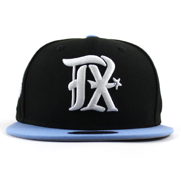 Texas Rangers 2023 World Series New Era 59Fifty Fitted Hat (Black Sky Blue Gray Under Brim)