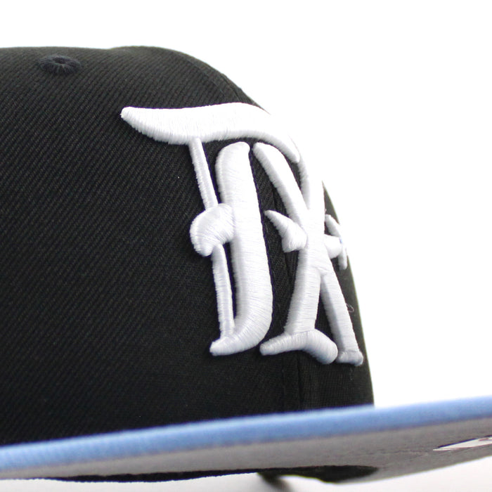 Texas Rangers 2023 World Series New Era 59Fifty Fitted Hat (Black Sky Blue Gray Under Brim)