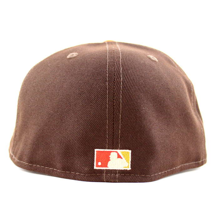 Texas Rangers 50TH New Era 59Fifty Fitted Hat (BURNT WOOD Fight Orange PINOT RED Under Brim)