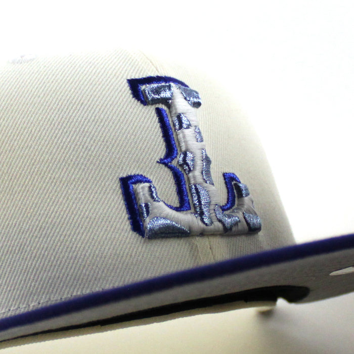 Texas Rangers Viva Tejas New Era 59Fifty Fitted Hat (Chrome White Dark Royal Blue Gray Under Brim)