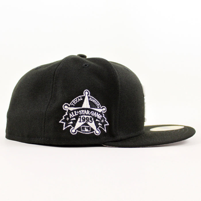 Texas Rangers World Series New Era 59Fifty Fitted hat (Black White Gray Under Brim)